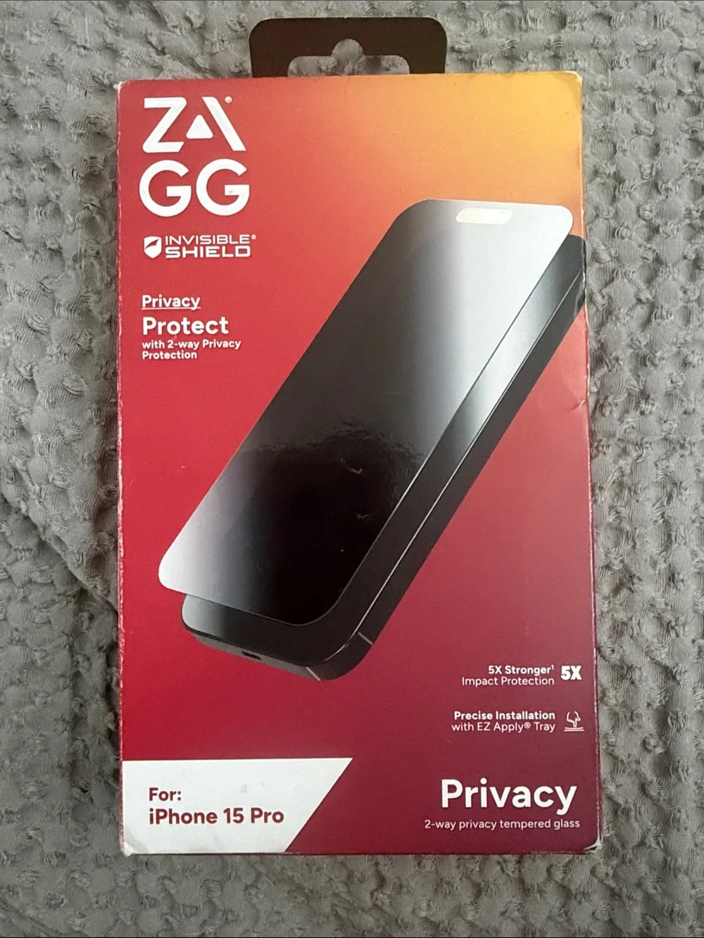 InvisibleShield Privacy Screen Protector for iPhone 15 Pro - Black